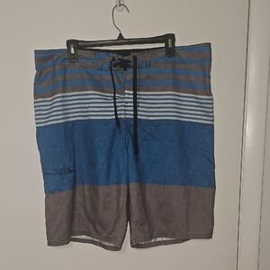 Hang Ten Blue and Brown Board Shorts